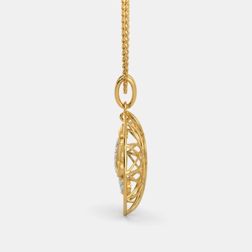 Diamond And Ruby Pendant In Yellow Gold (3.95 Gram) With Diamonds (0.138 Ct)