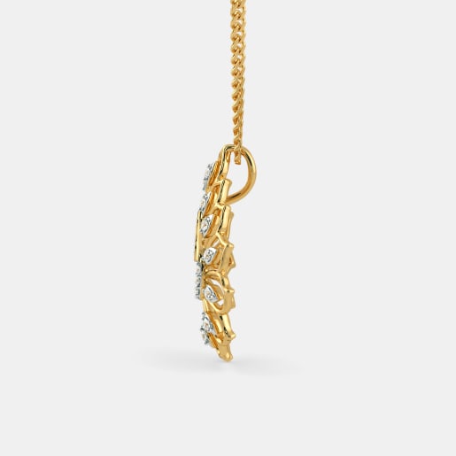Diamond Pendant In Yellow Gold (3.87 Gram) With Diamonds (0.351 Ct)