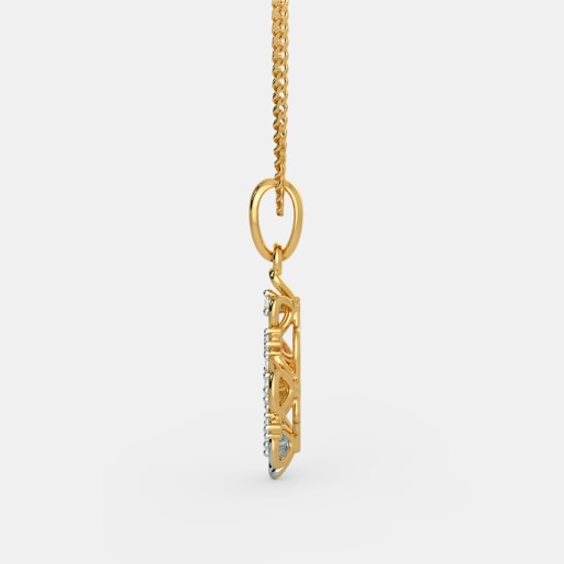 Diamond Pendant In Yellow Gold (1.45 Gram) With Diamonds (0.160 Ct)
