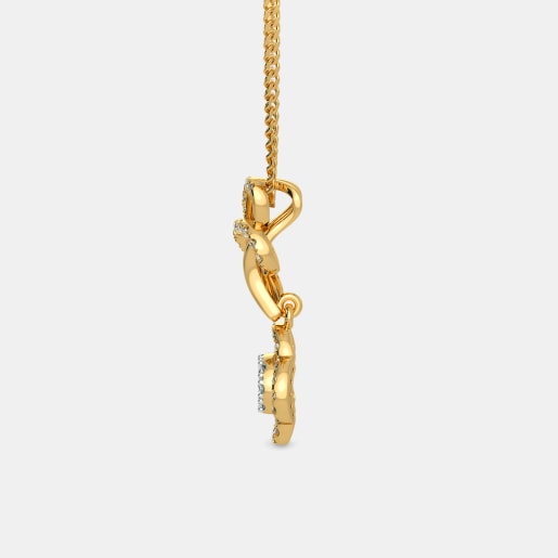Diamond Pendant In Yellow Gold (1.32 Gram) With Diamonds (0.369 Ct)